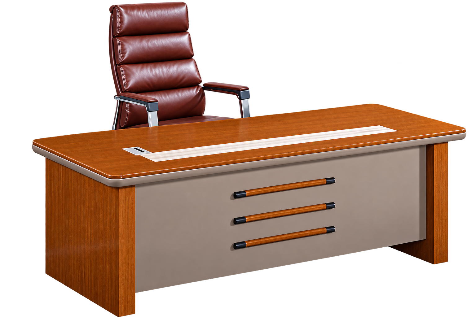 Bureau exécutif et fauteuil en cuir